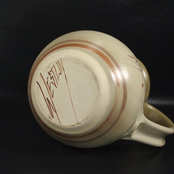 Jack Westlin Studio Pottery Pitcher Signed 8" Hand Thrown Jug Floral Vase - Picture 7 of 7